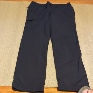 Women's Eddie Bauer Fleece Lined Pants Black With Cargo Pocket Size 8